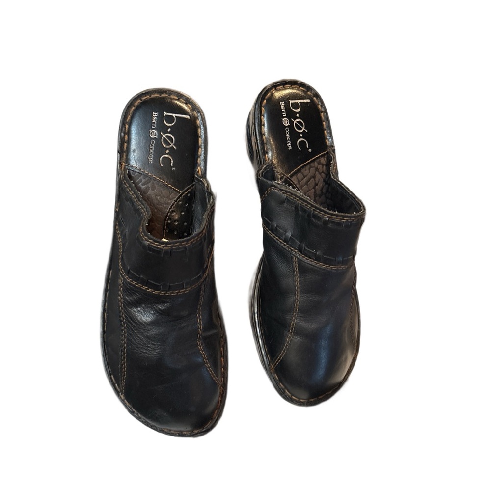b.o.c. Black Leather Loafers Slip-On Comfort